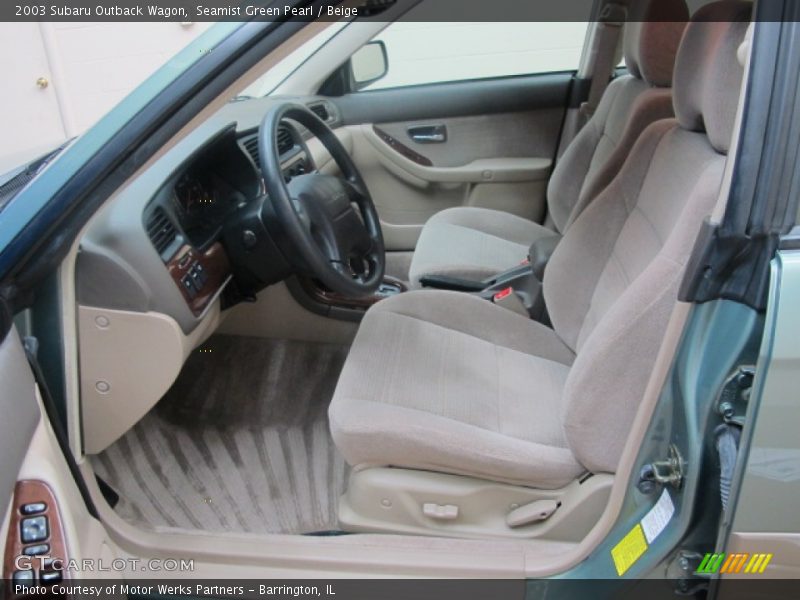 Seamist Green Pearl / Beige 2003 Subaru Outback Wagon