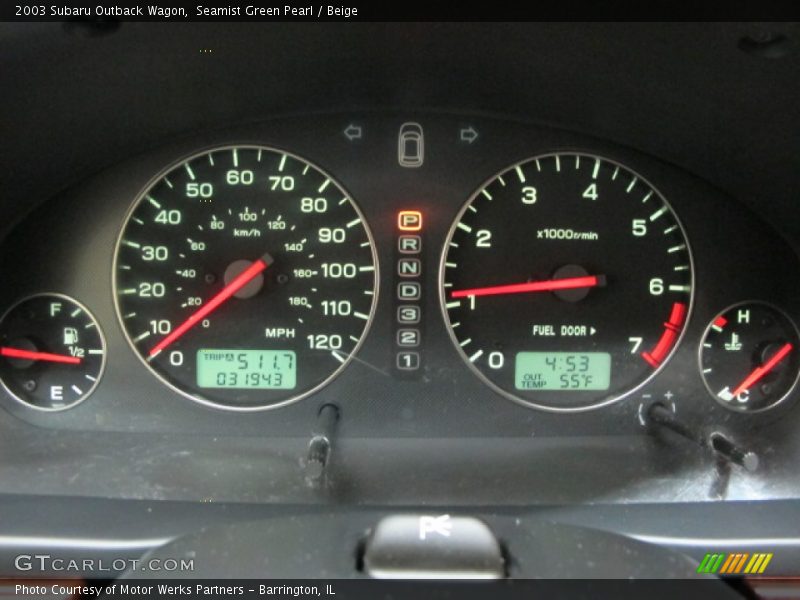 Seamist Green Pearl / Beige 2003 Subaru Outback Wagon