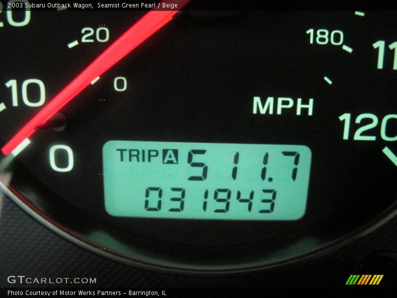 Seamist Green Pearl / Beige 2003 Subaru Outback Wagon