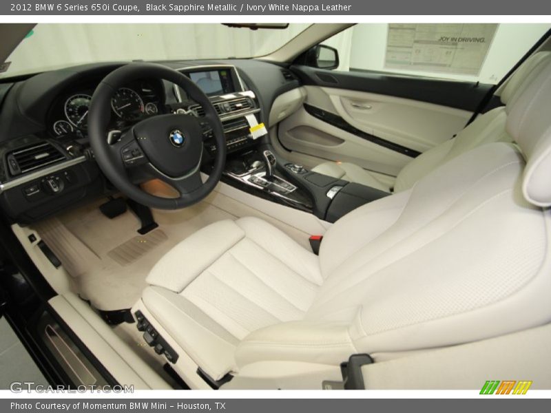 Black Sapphire Metallic / Ivory White Nappa Leather 2012 BMW 6 Series 650i Coupe