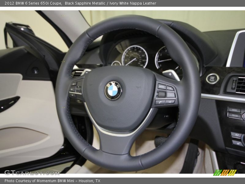 Black Sapphire Metallic / Ivory White Nappa Leather 2012 BMW 6 Series 650i Coupe