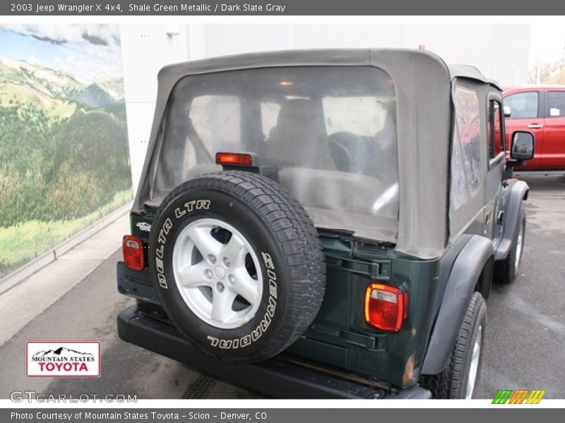 Shale Green Metallic / Dark Slate Gray 2003 Jeep Wrangler X 4x4