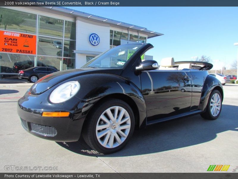 Black / Cream Beige 2008 Volkswagen New Beetle SE Convertible
