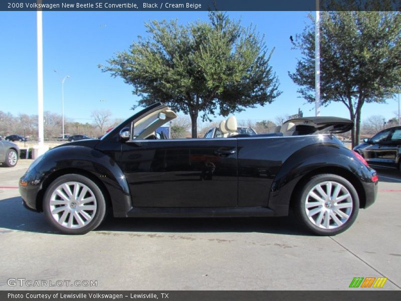Black / Cream Beige 2008 Volkswagen New Beetle SE Convertible