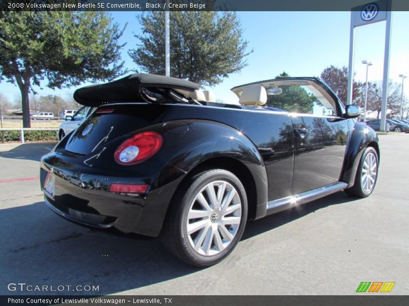 Black / Cream Beige 2008 Volkswagen New Beetle SE Convertible