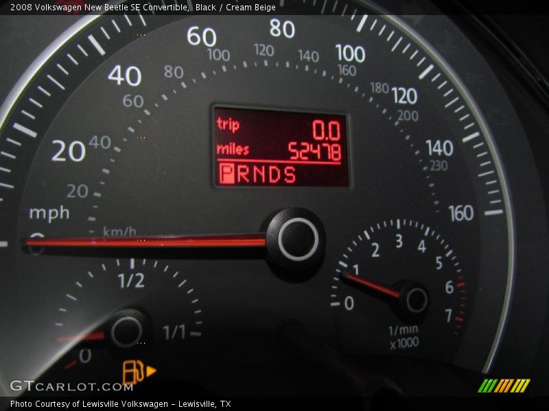 Black / Cream Beige 2008 Volkswagen New Beetle SE Convertible