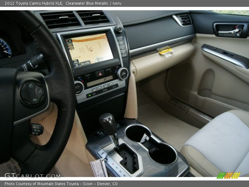 Clearwater Blue Metallic / Ivory 2012 Toyota Camry Hybrid XLE