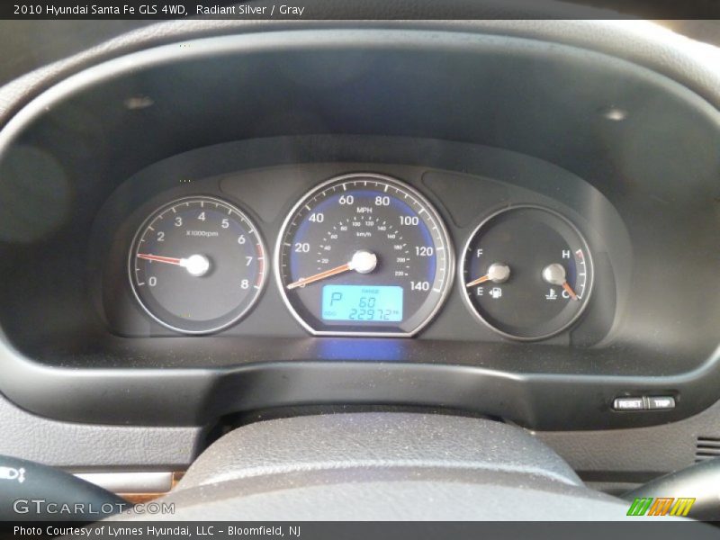Radiant Silver / Gray 2010 Hyundai Santa Fe GLS 4WD
