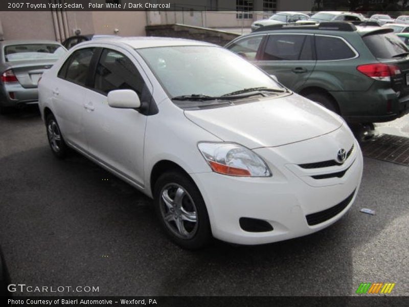 Polar White / Dark Charcoal 2007 Toyota Yaris Sedan