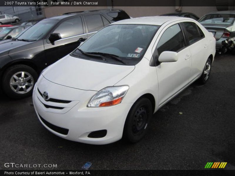 Polar White / Dark Charcoal 2007 Toyota Yaris Sedan