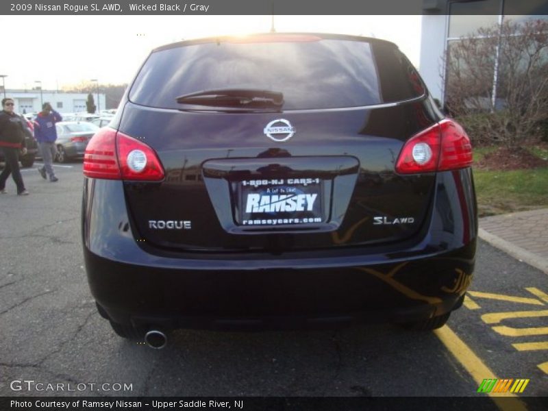Wicked Black / Gray 2009 Nissan Rogue SL AWD
