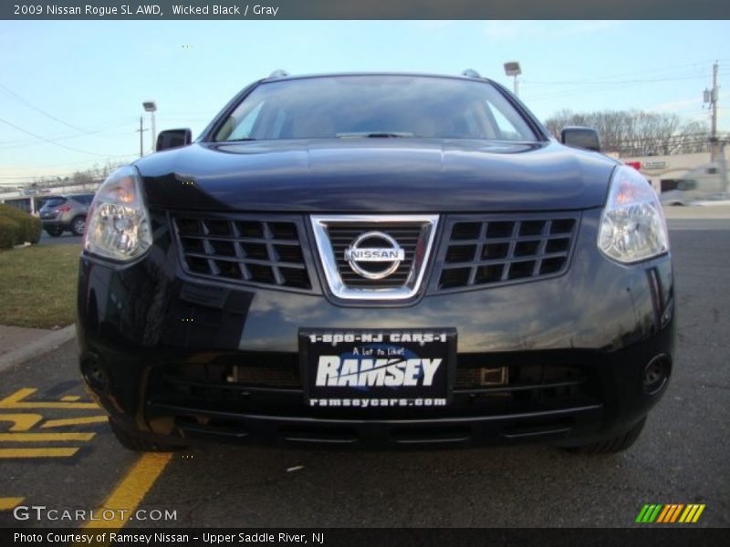 Wicked Black / Gray 2009 Nissan Rogue SL AWD