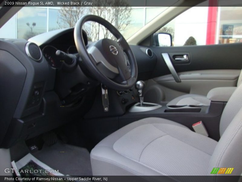 Wicked Black / Gray 2009 Nissan Rogue SL AWD
