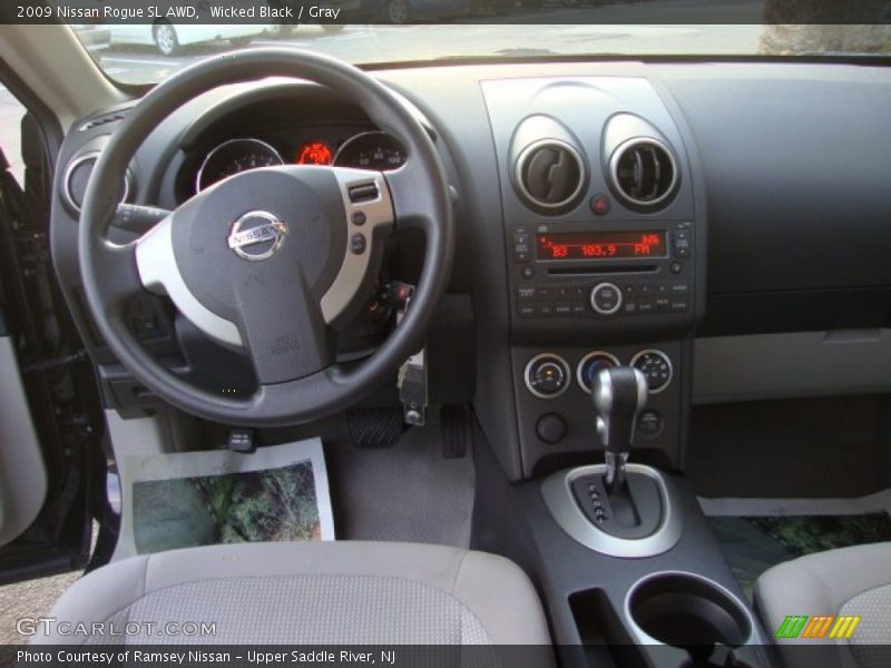Wicked Black / Gray 2009 Nissan Rogue SL AWD