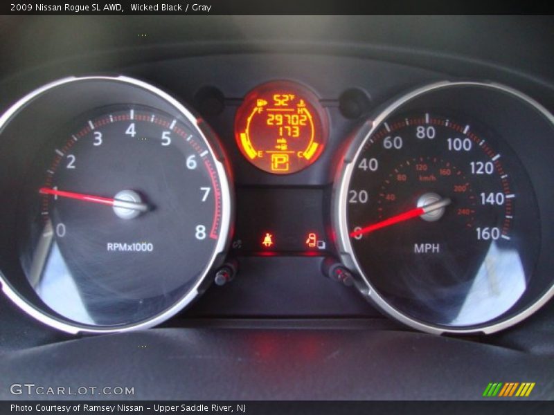 Wicked Black / Gray 2009 Nissan Rogue SL AWD