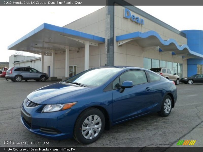 Dyno Blue Pearl / Gray 2012 Honda Civic LX Coupe