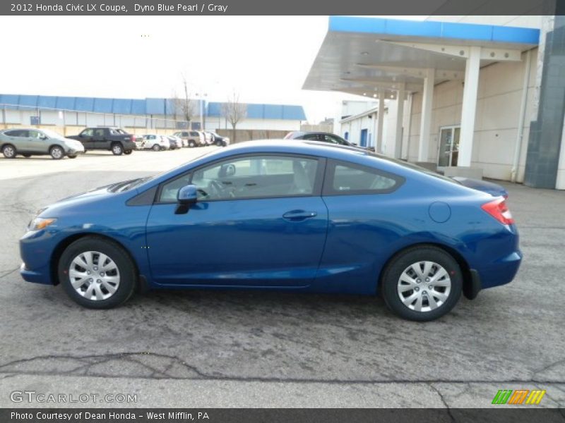 Dyno Blue Pearl / Gray 2012 Honda Civic LX Coupe