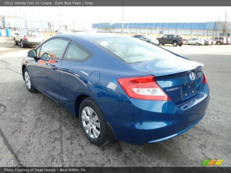 Dyno Blue Pearl / Gray 2012 Honda Civic LX Coupe