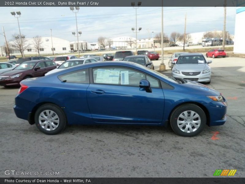 Dyno Blue Pearl / Gray 2012 Honda Civic LX Coupe