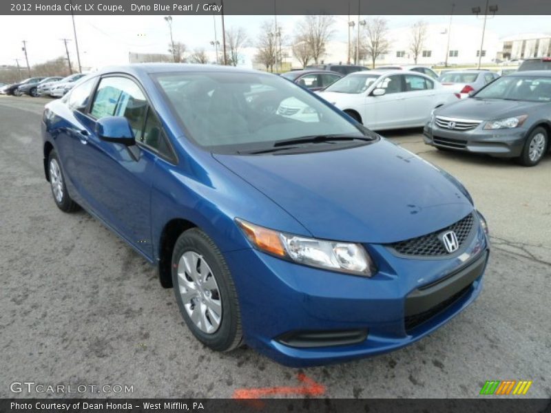 Dyno Blue Pearl / Gray 2012 Honda Civic LX Coupe