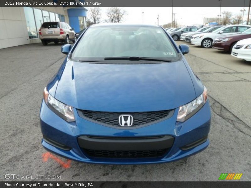 Dyno Blue Pearl / Gray 2012 Honda Civic LX Coupe