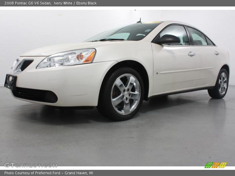 Ivory White / Ebony Black 2008 Pontiac G6 V6 Sedan