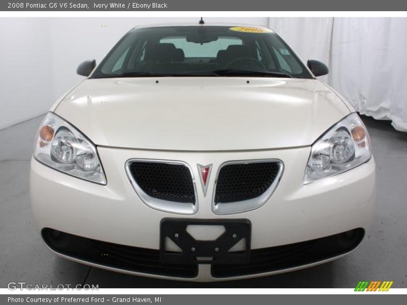 Ivory White / Ebony Black 2008 Pontiac G6 V6 Sedan
