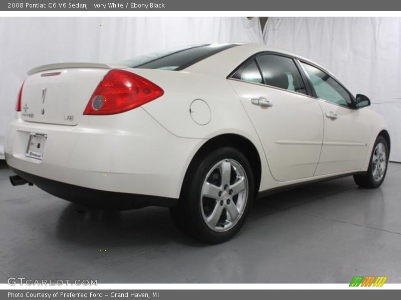 Ivory White / Ebony Black 2008 Pontiac G6 V6 Sedan