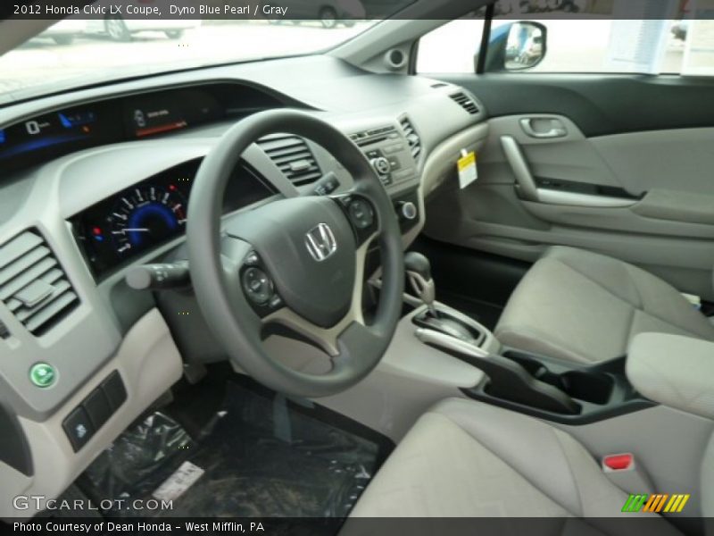 Dyno Blue Pearl / Gray 2012 Honda Civic LX Coupe