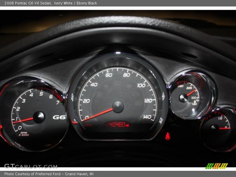 Ivory White / Ebony Black 2008 Pontiac G6 V6 Sedan