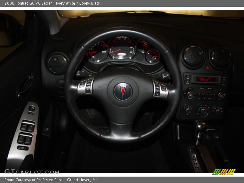 Ivory White / Ebony Black 2008 Pontiac G6 V6 Sedan
