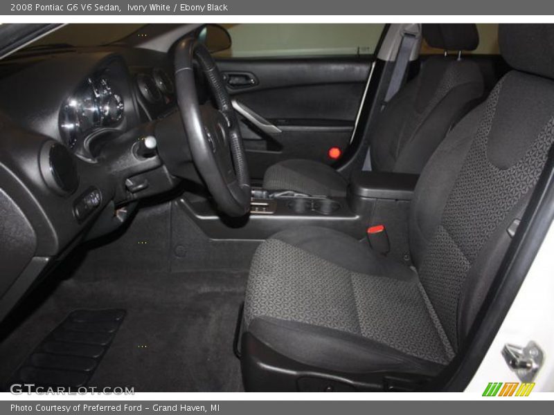 Ivory White / Ebony Black 2008 Pontiac G6 V6 Sedan
