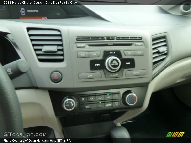 Dyno Blue Pearl / Gray 2012 Honda Civic LX Coupe