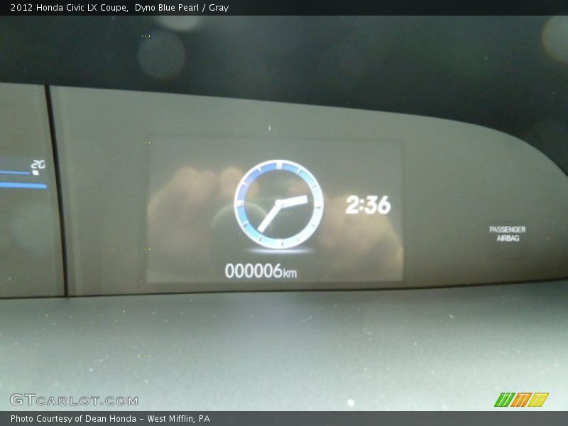 Dyno Blue Pearl / Gray 2012 Honda Civic LX Coupe