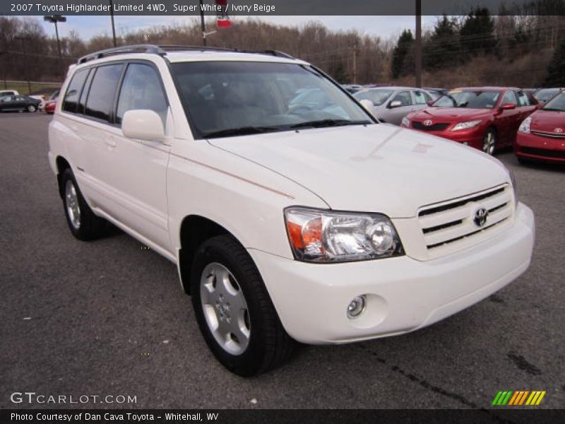 Super White / Ivory Beige 2007 Toyota Highlander Limited 4WD
