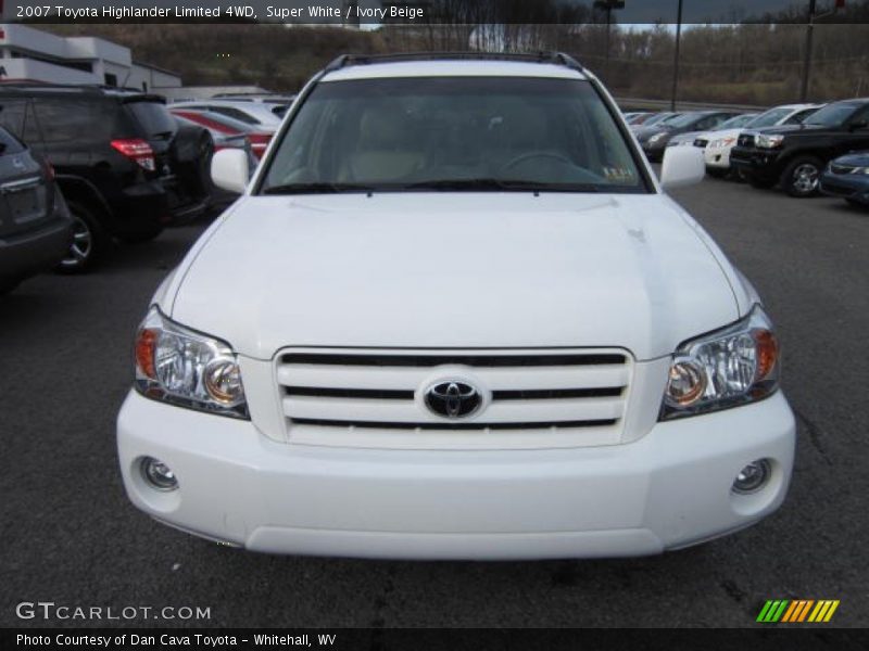 Super White / Ivory Beige 2007 Toyota Highlander Limited 4WD