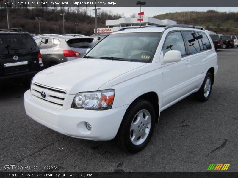 Super White / Ivory Beige 2007 Toyota Highlander Limited 4WD