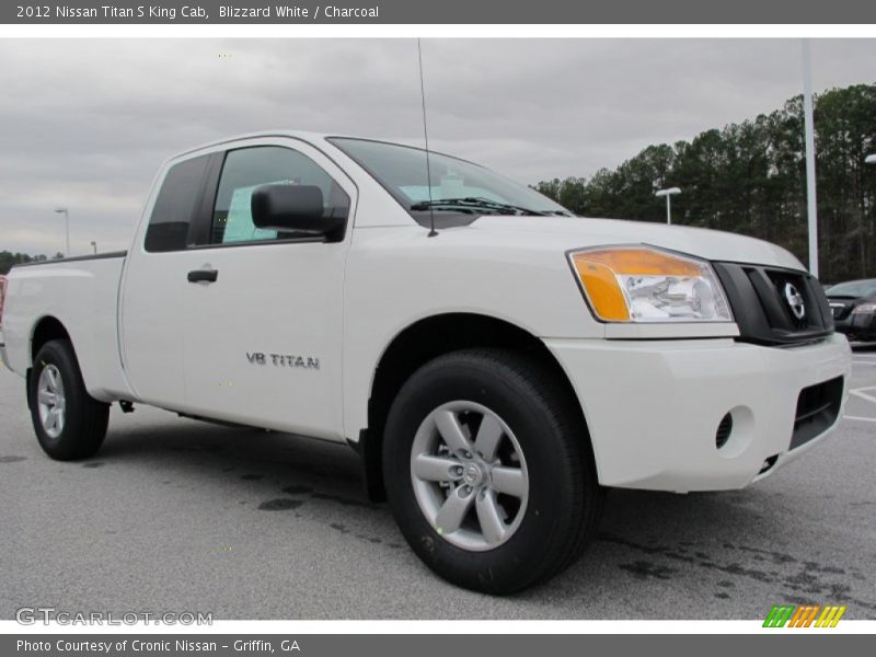 Blizzard White / Charcoal 2012 Nissan Titan S King Cab