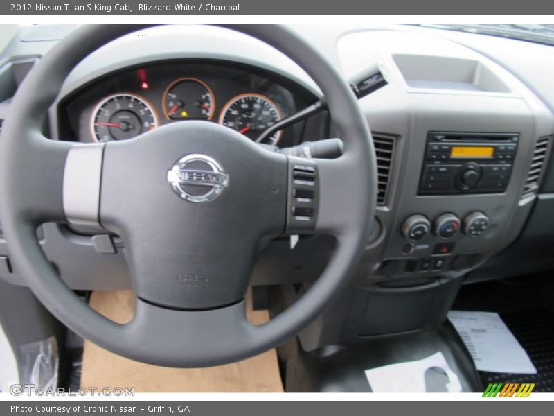 Blizzard White / Charcoal 2012 Nissan Titan S King Cab