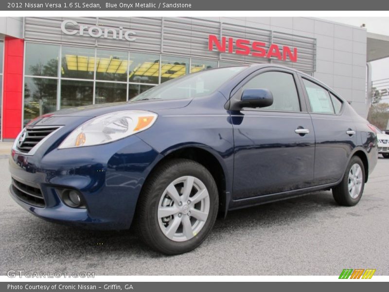 Blue Onyx Metallic / Sandstone 2012 Nissan Versa 1.6 SL Sedan