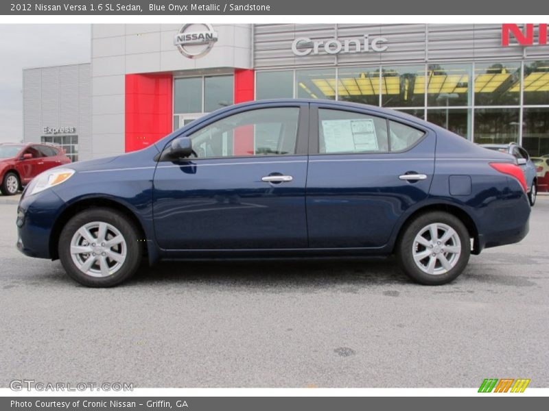 Blue Onyx Metallic / Sandstone 2012 Nissan Versa 1.6 SL Sedan