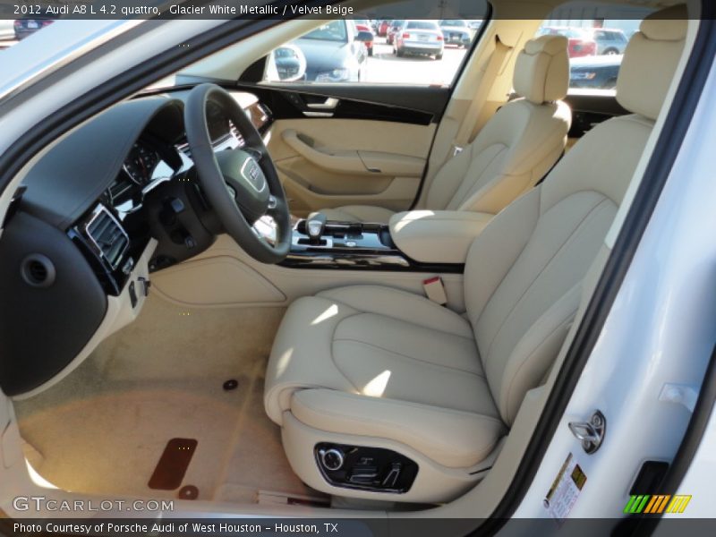 Glacier White Metallic / Velvet Beige 2012 Audi A8 L 4.2 quattro