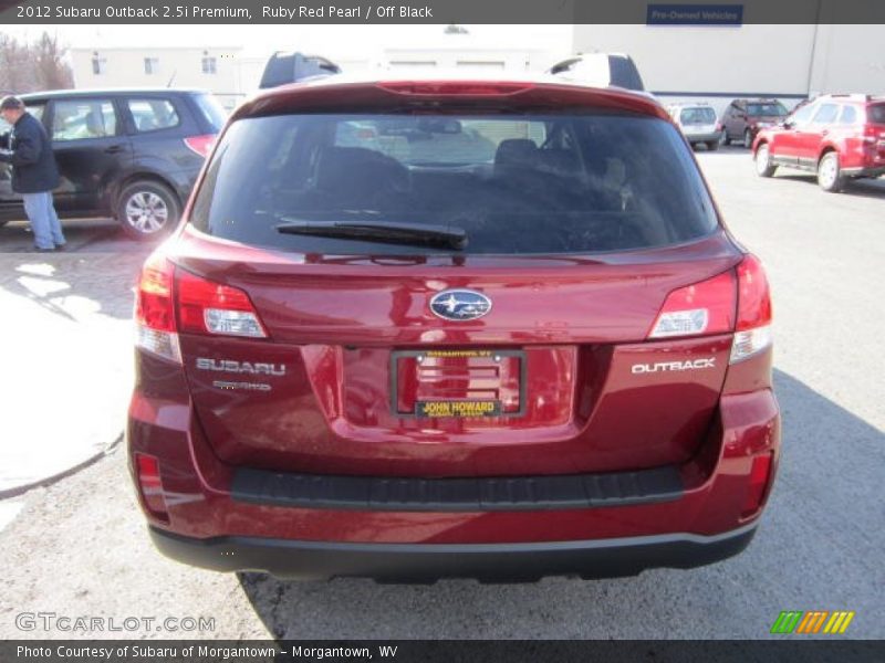 Ruby Red Pearl / Off Black 2012 Subaru Outback 2.5i Premium