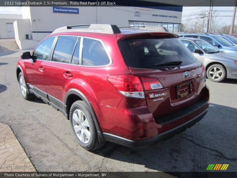 Ruby Red Pearl / Off Black 2012 Subaru Outback 2.5i Premium