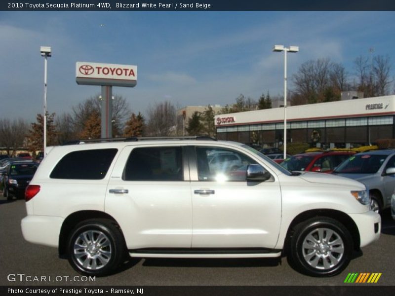 Blizzard White Pearl / Sand Beige 2010 Toyota Sequoia Platinum 4WD