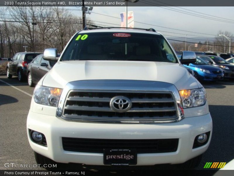 Blizzard White Pearl / Sand Beige 2010 Toyota Sequoia Platinum 4WD