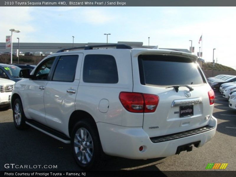 Blizzard White Pearl / Sand Beige 2010 Toyota Sequoia Platinum 4WD