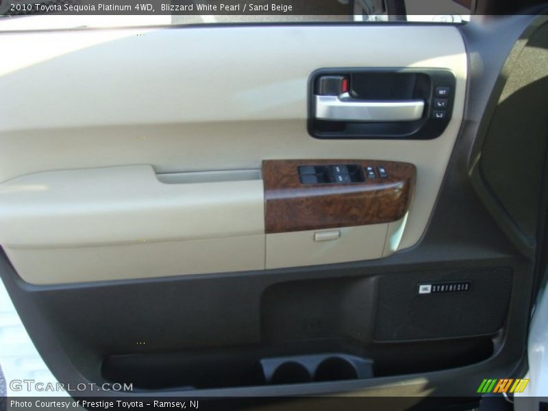 Blizzard White Pearl / Sand Beige 2010 Toyota Sequoia Platinum 4WD