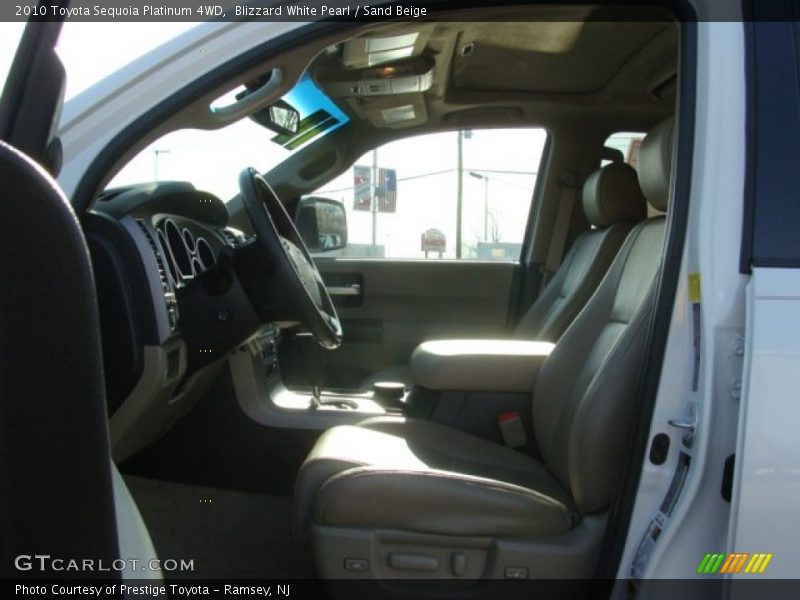 Blizzard White Pearl / Sand Beige 2010 Toyota Sequoia Platinum 4WD