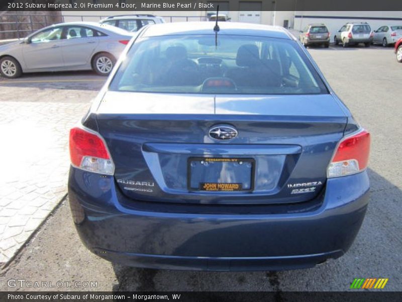 Marine Blue Pearl / Black 2012 Subaru Impreza 2.0i Premium 4 Door